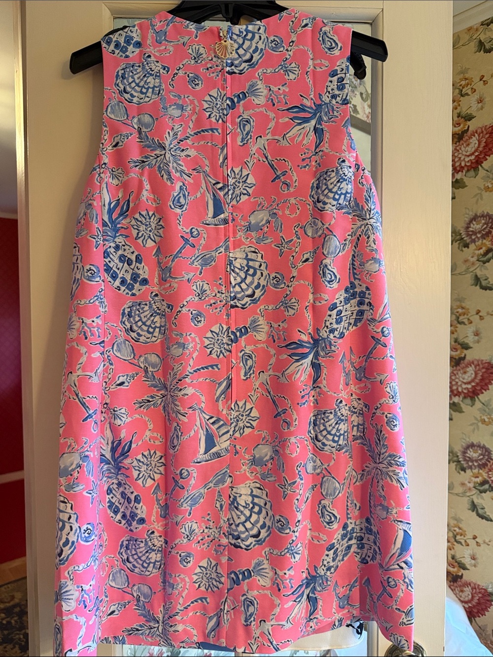 Lilly Pulitzer Pink and Blue Seashell Print Shift Dress - Picture 5 of 5